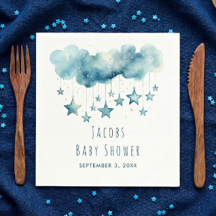 En Papier Étoiles rêve baby shower bleu étoiles serviette