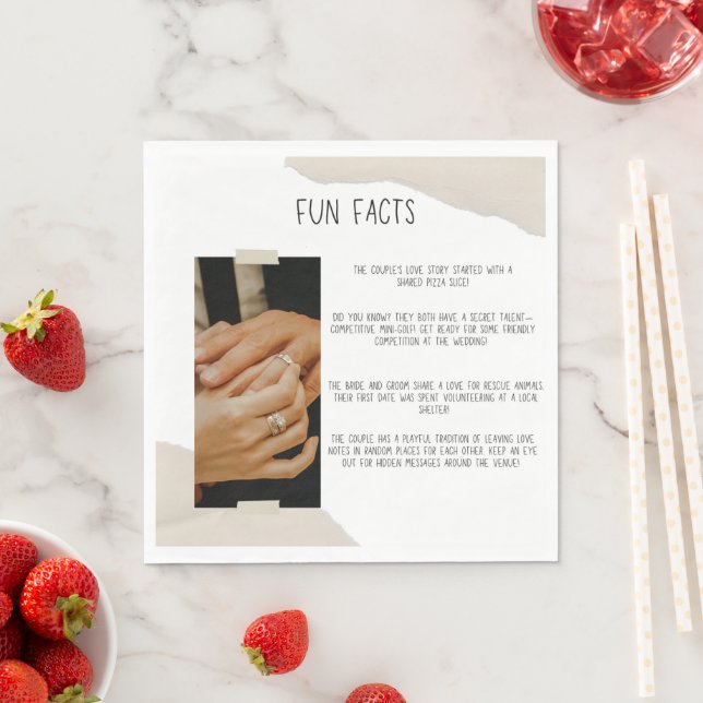 En Papier faits amusants simple mariage serviette (En situation)