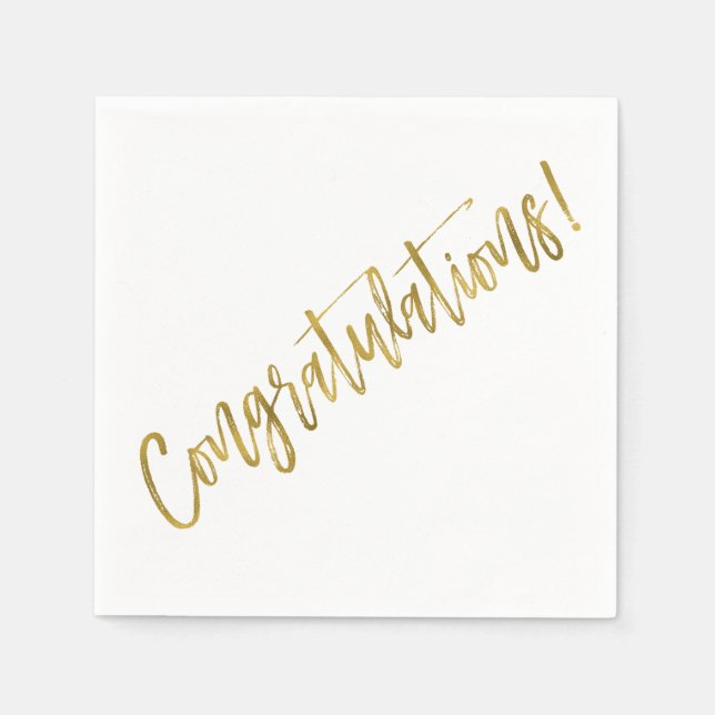 En Papier Félicitations serviettes Gold Foil (Devant)