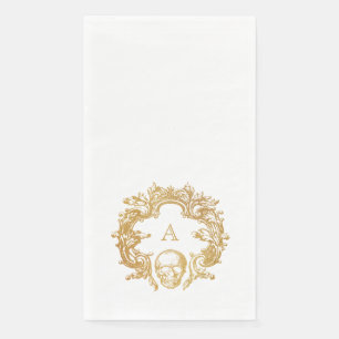 En Papier Glam gothique   Serviette   Monogramme de crâne do
