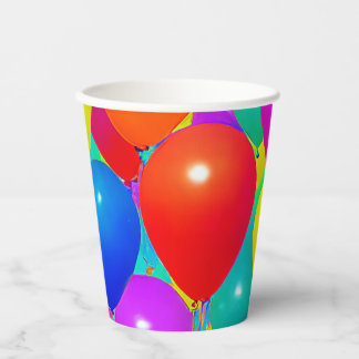 En Papier Gobelets d'anniversaire avec motif ballon
