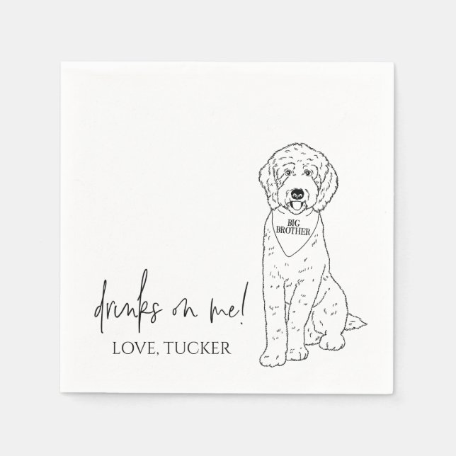 En Papier Goldendoodle Baby shower de chien de serviette per (Devant)