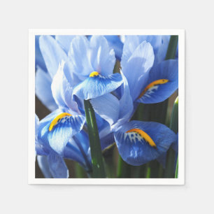 En Papier Jolie serviette bleue d'iris