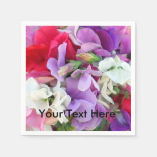 En Papier Le pois doux fleurit la serviette