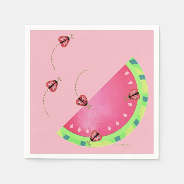 En Papier Les serviettes de pastèque de Ladybug (Devant)
