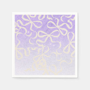 En Papier Lilac pailleté coquette noeud papillon serviette B
