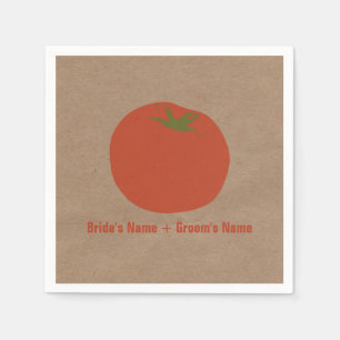 En Papier Mariage de tomates du marché agricole serviettes