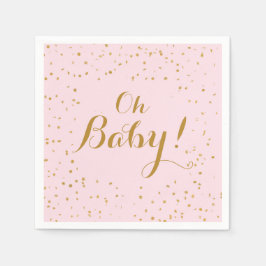 En Papier Mon bébé ! Serviettes Confetti Rose et Or
