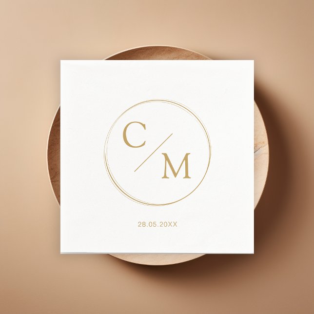 En Papier Monogramme simple et élégant Serviette serviettes (Créateur téléchargé)