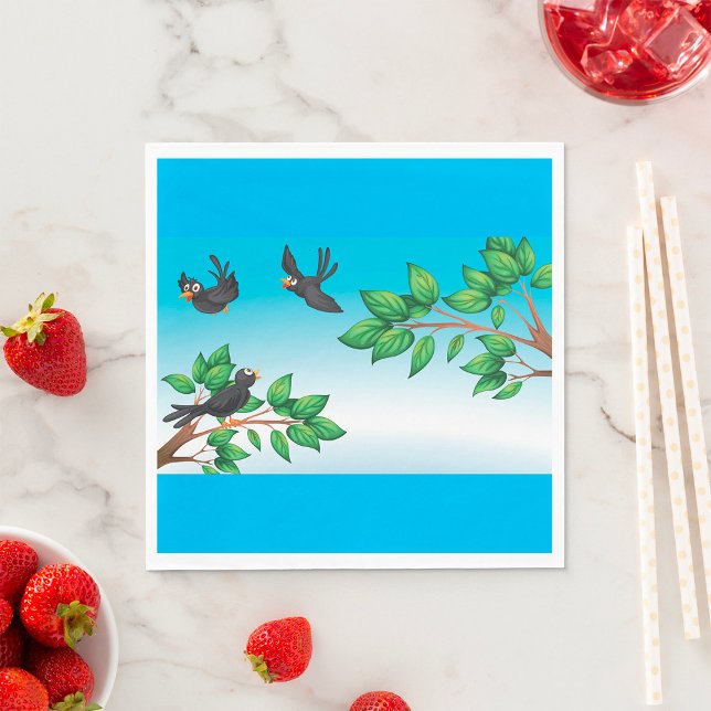 En Papier Oiseaux Dans Une Serviette D'Arbre (Créateur téléchargé)