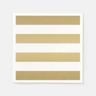 En Papier Or et serviettes rayées blanches de partie
