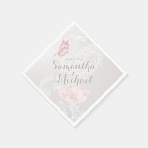 En Papier Papillons Whimsical et serviettes de dentelle