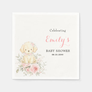 En Papier Petite Fille d'Or serviette Chiot Retriever Flora