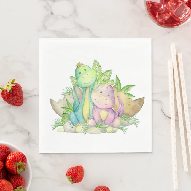 En Papier Petite serviette Dino (En situation)