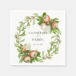 En Papier pomme aquarelle serviette mariage