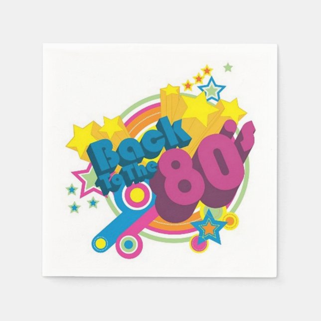 En Papier Retour aux serviettes Retro 80's Party (Devant)