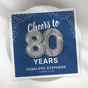 En Papier Salutations à 80 ans Adulte Anniversaire serviette