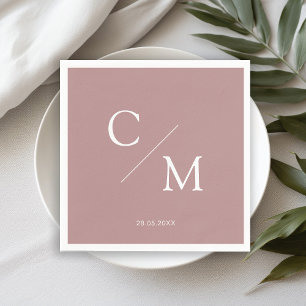 En Papier Schlicht élégante Monogramm Serviette