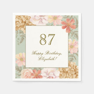 En Papier Serviette 87e Anniversaire Couleur Automne Floral 