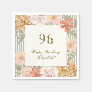 En Papier Serviette 96e anniversaire couleur automnale flora