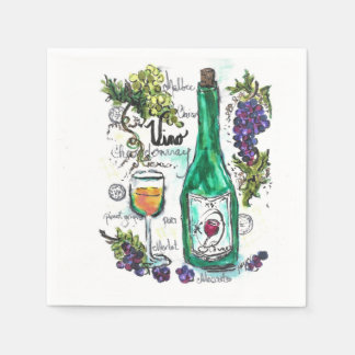 En Papier Serviette à cocktails - Vin et fromage
