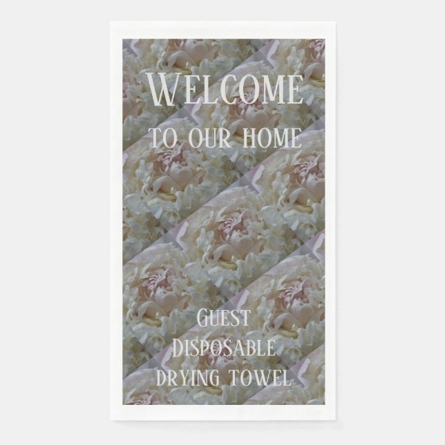 En Papier Serviette à main jetable Lit de pivoines (Devant)