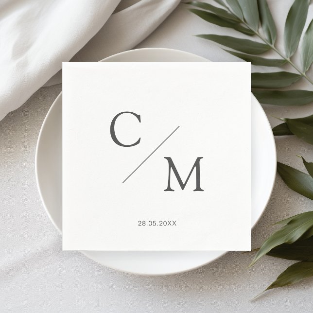 En Papier Serviette à monogramme élégante simple (Créateur téléchargé)