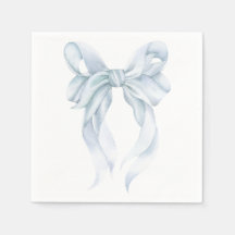 Serviette à ruban bleu
