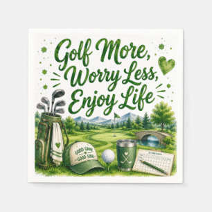 En Papier Serviette aquarelle de golf drôle et rigolade