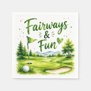 En Papier Serviette aquarelle de golf drôle et rigolade