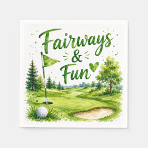En Papier Serviette aquarelle de golf drôle et rigolade
