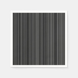 En Papier Serviette blanche noire de rayure de gris argenté