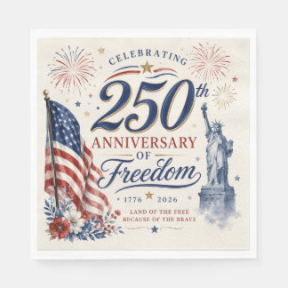 En Papier Serviette Célébrant 250 Ans de Liberté