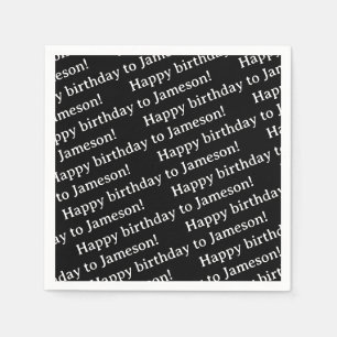 En Papier Serviette d'anniversaire avec texte personnalisé
