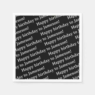 En Papier Serviette d'anniversaire avec texte personnalisé