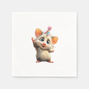 En Papier Serviette d'anniversaire d'opossum • Fête mignonne