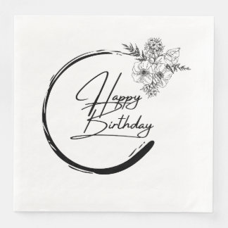 En Papier Serviette d'anniversaire moderne, serviette