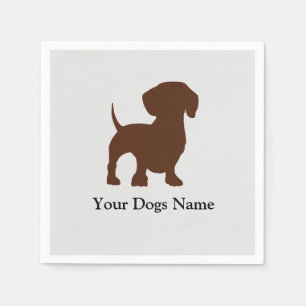 En Papier Serviette de chien de teckel
