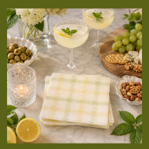 Serviette de Cocktail | Carreaux de Citron et Citr