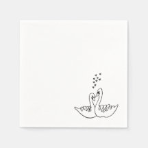 Serviette de cocktail Cygnes de mariage