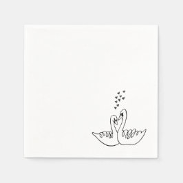 En Papier Serviette de cocktail Cygnes de mariage