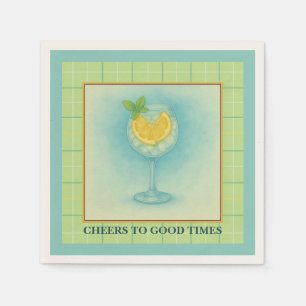 En Papier Serviette de Cocktail Gin & Citron Divertissemen