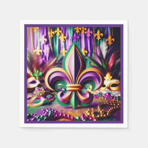 En Papier Serviette de cocktail Mardi Gras