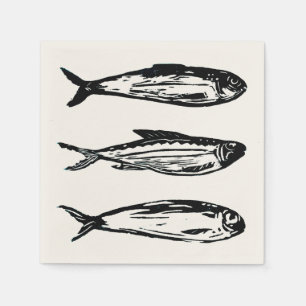 En Papier Serviette de cocktail Sardine et Maquereau