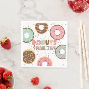 En Papier Serviette de douche de mariage Donuts & Diamonds