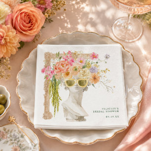 En Papier Serviette de douche de mariage florale Muse Modern