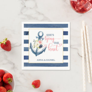 En Papier Serviette de douche de mariage Nautique Elle noue 
