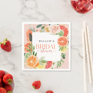En Papier Serviette de douche de mariage Tropical Citrus