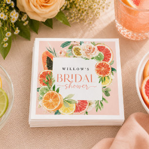 En Papier Serviette de douche de mariage Tropical Citrus