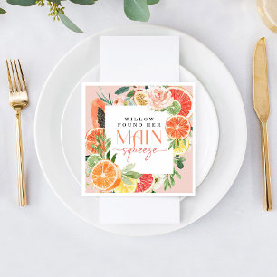 En Papier Serviette de douche de mariage Tropical Citrus